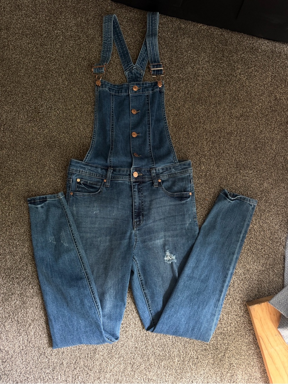 Celebrity Pink Blue Denim Overalls with Adjustable Straps